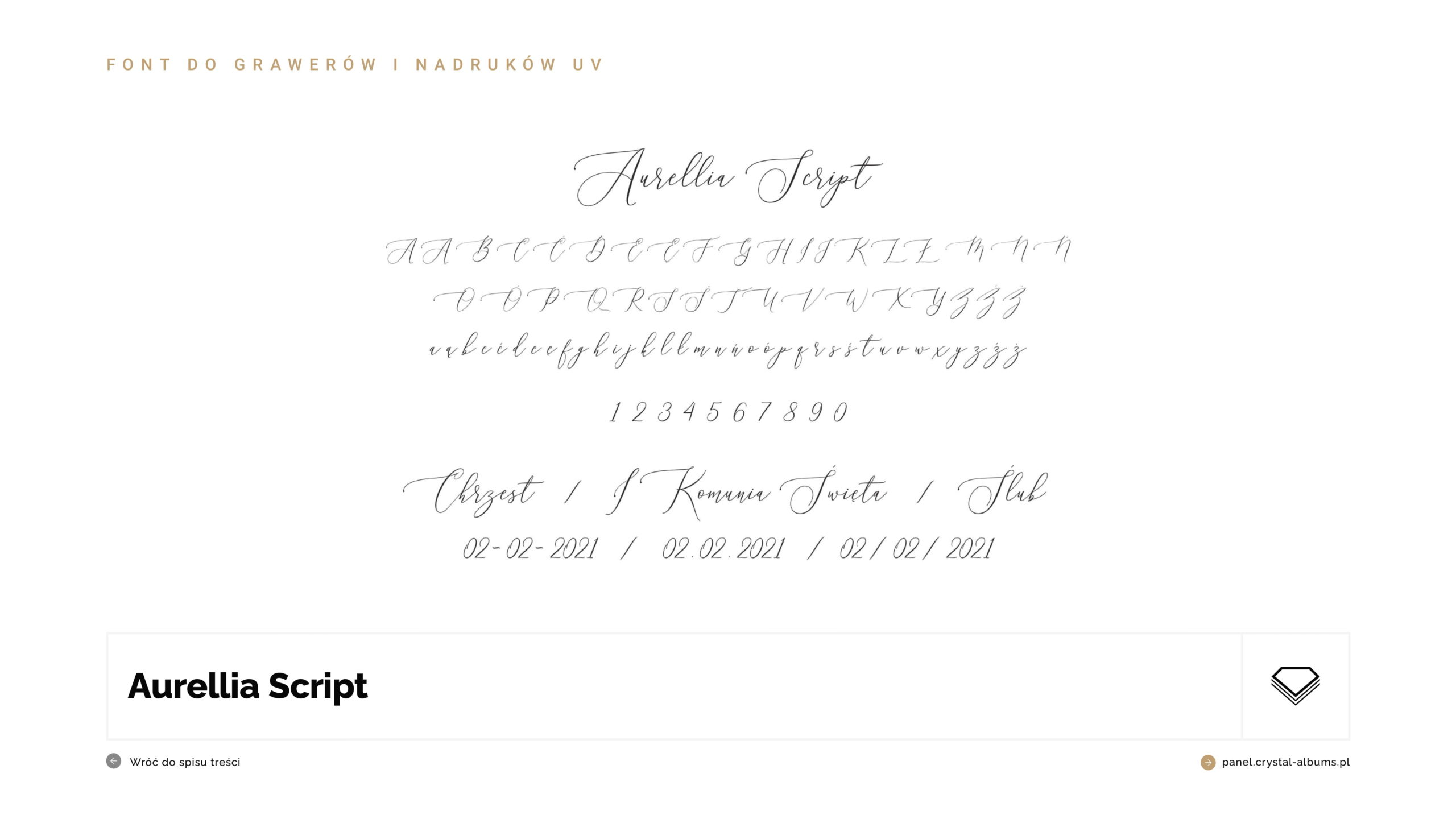 wzornik fontów na tłoczenia